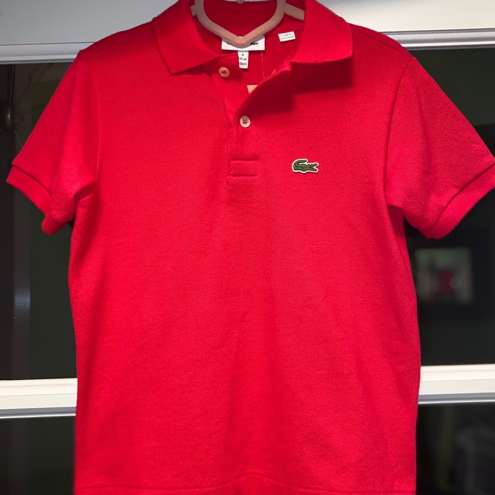 Lacoste girls pink polo